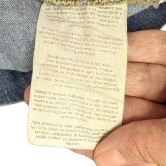 Mango Denim Chambray Shirt Crew Neck Three Quarter Sleeves size Small - Picture 6 of 9